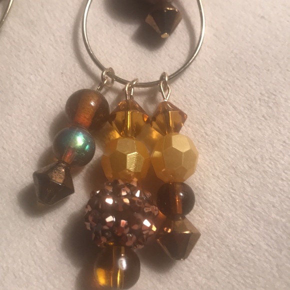 love, Savvy Bronze/Gold Rhinestone Beaded Chandelier Earrings - Picture 3 of 3